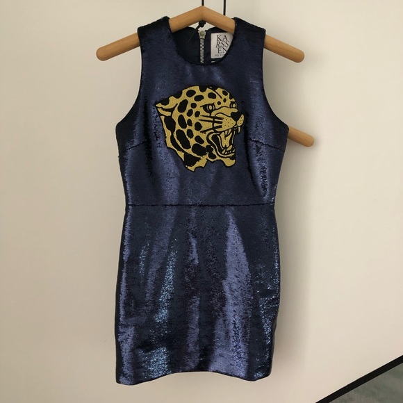 Zoe Karssen Dresses & Skirts - Zoe Karssen Sequined Mini-Dress with Jaguar